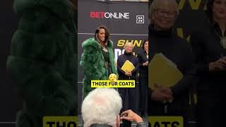Claressa Shields & Franchon-Crews Dezurn BOTH wear phenomenal fur coats at rematch weigh-in 🔥