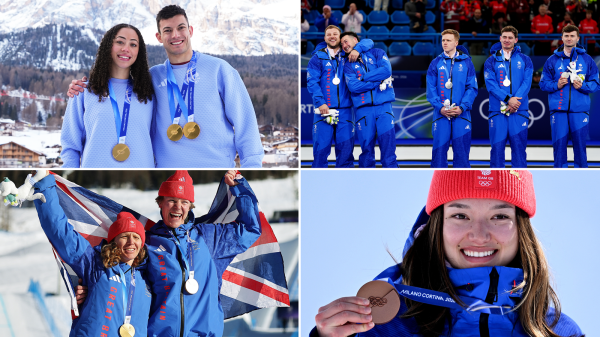 Freestyle skier Zoe Atkin wins bronze in record-equalling medal haul for Team GB at Winter Olympics
