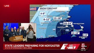 Mass. Gov. Healey declares state of emergency in preparation for massive nor'easter
