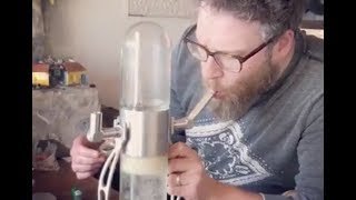 Seth Rogen Smokes Prototype Gravity Bong