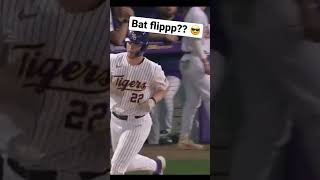 LSU Baseball’s Jared Jones invents new bat flip (wait for it!) 😛💪#baseball #lsu #shorts