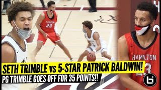 Patrick Baldwin vs Seth Trimble! CAN 6’2 PG GET PAST 6’8 FIVE STAR?! Full Highlights!