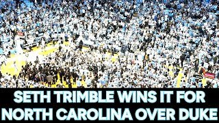 UNC guard Seth Trimble 3-pointer beats Duke, 71-68