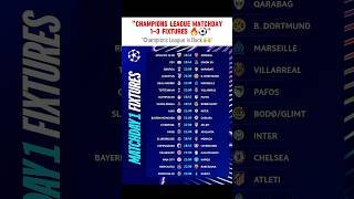 Champions League Fixture 2025 #UCL #ChampionsLeague #Matchday #Football #Soccer #UEFA #Fixtures #UCL