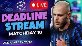 UCL Fantasy MATCHDAY 10 DEADLINE STREAM! PLAYOFF ROUND!  25/26
