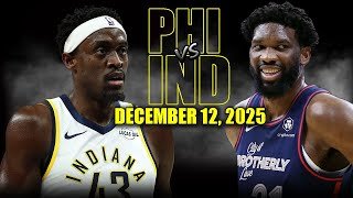Philadelphia 76ers vs Indiana Pacers Full Game Highlights – December 12, 2025 | NBA Season