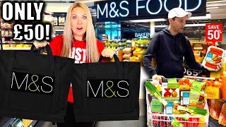 SHOCKING! We took the £50 CHALLENGE at M&S! How much EXPENSIVE FOOD can we buy?