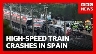 BREAKING: Two high-speed trains crash in Spain - at least 10 dead and 100 injured | BBC News