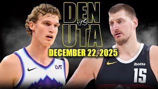 Denver Nuggets vs Utah Jazz Full Game Highlights – December 22, 2025 | NBA Season