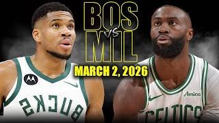 Boston Celtics vs Milwaukee Bucks Full Game Highlights – March 2, 2026 | NBA Season