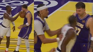 Luka Doncic gets heated with Kris Dunn for push and Jaxson Hayes backs him up 😳