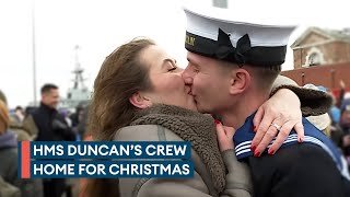 HMS Duncan's emotional return home after six-month deployment