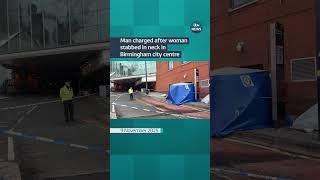 Man charged after woman stabbed in neck in Birmingham city centre #itvnews #news