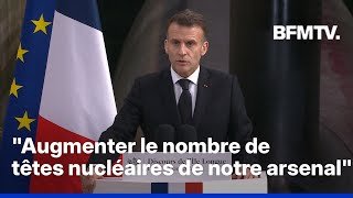 Dissuasion nucléaire: le discours d'Emmanuel Macron en intégralité