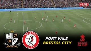 🔴Port Vale vs Bristol City LIVE | Emirates FA Cup 2025/26 | eFootball Pes21 Simulation