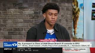 NBA TODAY | BREAKING: No.6 prospect in Class of 2026 Bruce Branch III commits to Kevin Young and BYU