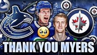 TYLER MYERS HELD OUT FOR TRADE REASONS: HUGE CANUCKS NEWS (Vancouver VS Winnipeg Jets)