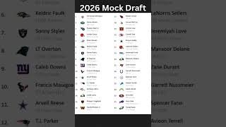 Early 2026 Mock draft #nflmockdraft #2026