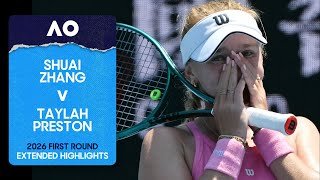Shuai Zhang v Taylah Preston Extended Highlights | Australian Open 2026 First Round