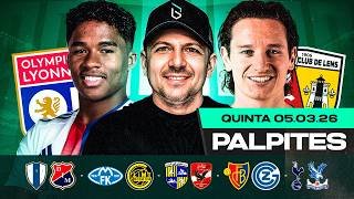 PALPITES DE FUTEBOL PARA 05 03 2026 (QUINTA-FEIRA) | Boleiros Tips