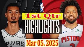 San Antonio Spurs vs Detroit Pistons 1st Qtr Mar 05.2025 Highlights | NBA