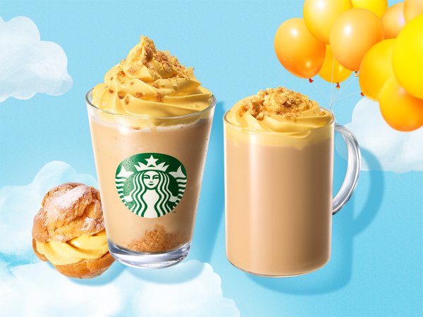 まるでシュークリームのような、ふわっとこんがり食感を楽しむ『シュークリーム フラペチーノ®』『シュークリーム ラテ』が3月13日（金）より発売 - スターバックス ストーリーズ