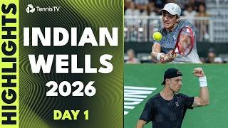 Shapovalov Faces Tsitsipas; Fonseca, Monfils, Cilic Feature | Indian Wells 2026 Day 1 Highlights