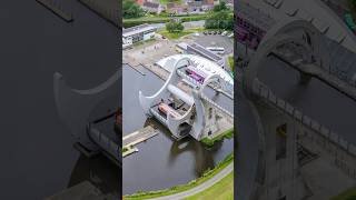 The Falkirk Wheel turning in just 4 minutes real time to link 2 canals😊 #falkirk #scotland #drone