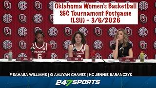 Oklahoma Women's Basketball SEC Tournament Postgame (OU 78 LSU 112) - 3/6/2026