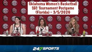 Oklahoma Women's Basketball SEC Tournament Postgame (OU 82 Florida 64) - 3/5/2026