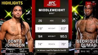 UFC Vegas 110 Highlights: Donte Johnson vs Sedriques Dumas — INSANE Submission Finish!