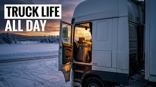 POV: European Truck Driver Winter Day - Driving, Loading & Cooking