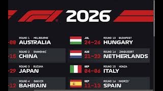 Formula 1 - 2026: Calendario