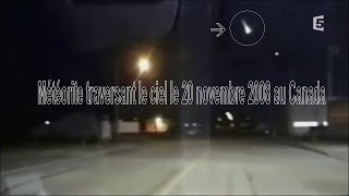 meteorite traversant le ciel le 20 novembre 2008 au Canada