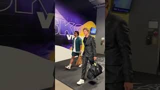 J.J. McCarthy & Eric Wilson arriving for Sunday Night Football