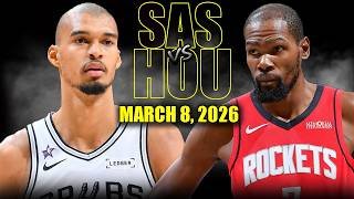 San Antonio Spurs vs Houston Rockets Full Game Highlights – March 8, 2026 | NBA Season