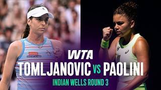 Ajla Tomljanovic vs. Jasmine Paolini | 2026 Indian Wells Round 3 | WTA Match Highlights
