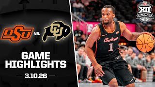 Oklahoma State vs. Colorado Highlights | 2026 Phillips 66 Big 12 Men’s Basketball Tournament