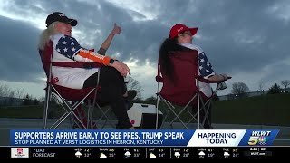 Supporters arrive early ahead of Pres. Trump's arrival to Greater Cincinnati