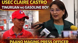 USEC CLAIRE CASTRO TINURUAN NG GASOLINE BOY PAANO MAGING PRESS OFFICER SA PRESS BRIEFING