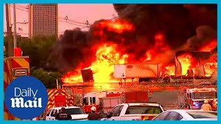 Enormous fires erupt at chemical plant in Omaha, Nebraska