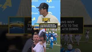 Jim Harbaugh can't find an explanation to crucial mistake by Tyler Conklin 🤔 #chargers #nfl
