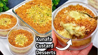 Eid Special Recipe | Creamy Kunafa Custard Desserts Recipe | Eid Recipe | Eid Special Desserts