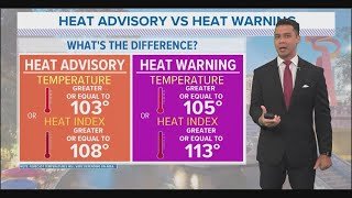 What is the difference between a heat advisory and a heat warning?
