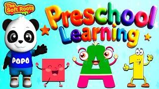 Preschool Learning activities for 3 year olds at home | Learn ABC Phonics Shapes Numbers Colors 🌈