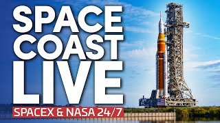 Space Coast Live: 24/7 Views of NASA, SpaceX Falcon 9 Operations, and Starship Pad Construction