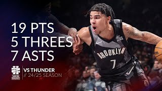 Killian Hayes 19 pts 5 threes 7 asts vs Thunder 24/25 season