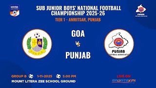 Goa vs Punjab | Sub Junior Boys’ National Football Championship 2025-26 | Live from Amritsar