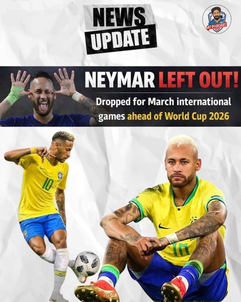 🚨 BREAKING: Neymar left out of Brazil squad

Brazil head ...