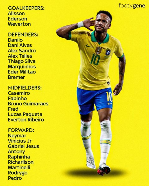 OFFICIAL: Brazil's squad for the 2022 Qatar World. 🇧🇷

Fo...